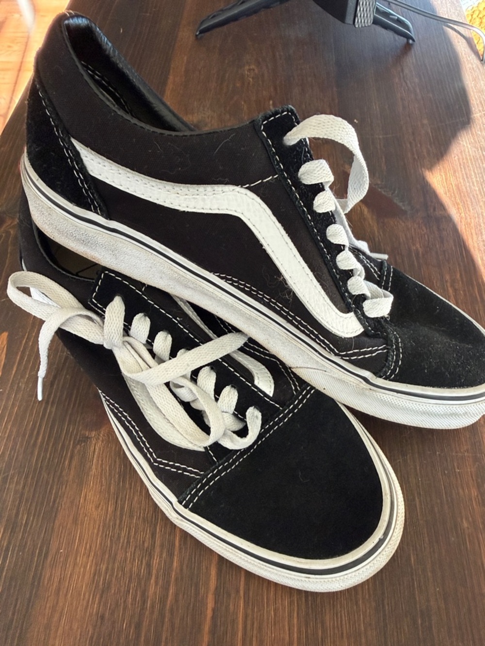 Vans Black and White Low-Top Skate Sneakers